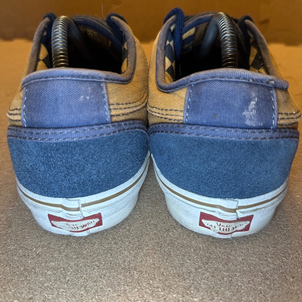 Vans Chima Ferguson Pro Mens 10 Blue Tan Skate Shoes Canvas Suede Checkerboard - Picture 4 of 11